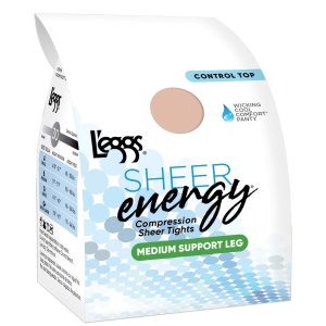 L'eggs Sheer Energy Medium Support Compression Tights, Sheer Toe