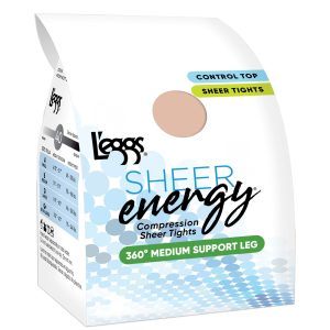 L'eggs Sheer Energy Medium Support Compression Tights, Sheer Toe