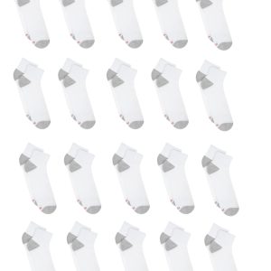 Hanes Men’s Cushioned Ankle Socks Pack, 20 Pairs, Moisture Wicking