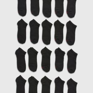 Hanes Men’s Cushioned No Show Socks Pack, 20 Pairs, Moisture Wicking