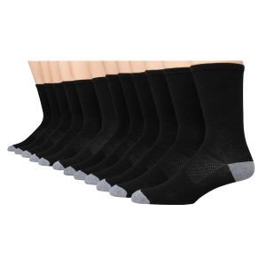 Hanes X-Temp Men's Lightweight Crew Socks, Shoe Sizes 6-12, 12-Pairs