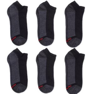 Hanes Double Tough Men's Low Cut Socks, Max Cushion, Shoe Sizes 12-14, 6-Pairs