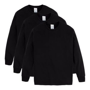 Hanes Boys' Long Sleeve T-Shirt, 3-Pack