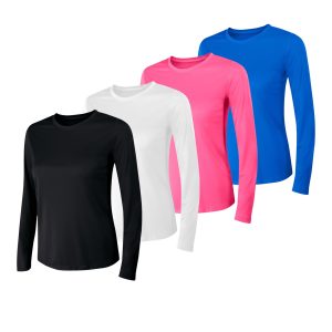 Hanes Sport Cool DRI Women's Performance Long Sleeve T-Shirt, 4-Pack
