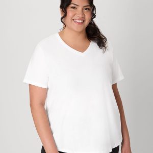 Hanes Just My Size Cotton Jersey Short Sleeve V-Neck T-Shirt (Plus Size)
