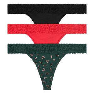 Hanes Originals Women's Underwear Thongs, 2-Pack, Cotton-Stretch