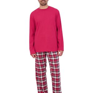 Hanes Men’s Flannel Pajama Set, Cotton Blend