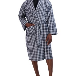 Hanes Men’s Shawl Collar Robe, Woven Cotton Blend