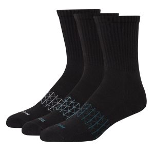 Hanes Absolute Active Men’s Cushioned Crew Socks, Shoe Sizes 6-12, 3-Pairs