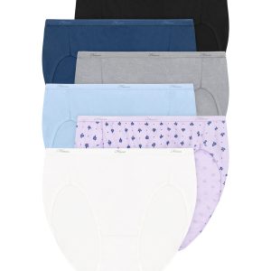 Hanes Cool Comfort Women's Cotton Hi-Cut Underwear, 6-Pack