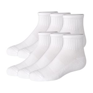 Hanes Pure Comfort Girls' Organic Cotton Ankle Socks, 6-Pairs