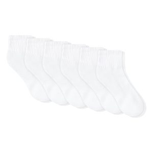 Hanes Unisex Plain White Socks Pack, 6 Pairs, Ankle Socks