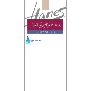 Hanes Silk Reflections Silky Sheer Knee Highs, Sheer Toe, 2-Pairs