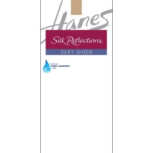 Hanes Silk Reflections Silky Sheer Knee Highs with Reinforced Toe, 2-Pairs