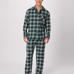 Hanes Men's Flannel Pajama Set, Button Down