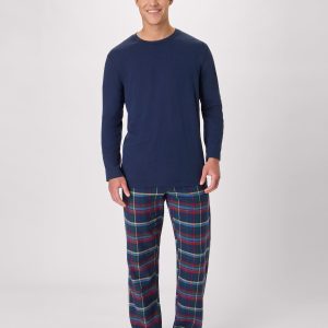 Hanes Men's Flannel Pajama Set, Plaid Print