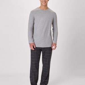 Hanes Men's Flannel Pajama Set, Plaid Print