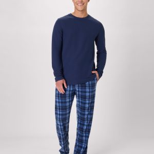 Hanes Men's Micro Fleece Thermal Pajama Set