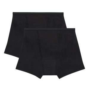Hanes Comfort, Period. Women's Boxer Brief Period Underwear, Super Leaks, 2-Pack