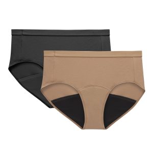 Hanes Just My Size Comfort, Period. Brief Period Underwear, Super Leaks, 2-Pack (PLUS SIZES)
