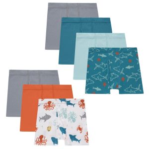 Hanes Pure Comfort Toddler Boys' Underwear Boxer Brief, 7-Pack, Organic Cotton, Theme Pack