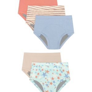Hanes Toddlers' Girls' Heavy Absorbency Underwear Briefs Pack, 5-Pack, Potty Training, Neutrals