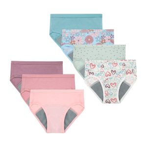 Hanes Girl's Potty Trainer Underwear Briefs, 7-Pack, Light Leak Protection