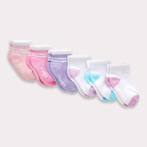 Hanes Pure Comfort Infant/Toddler Girls’ Ankle Socks, Organic Cotton, 6-Pairs