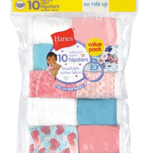 Hanes Toddler Girls' Cotton Hipster Underwear, 10-Pack
