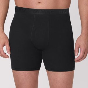 Hanes Ultimate Big Men's ComfortBlend Boxer Brief Underwear, Black/Grey, 3-Pack (Big & Tall Sizes)