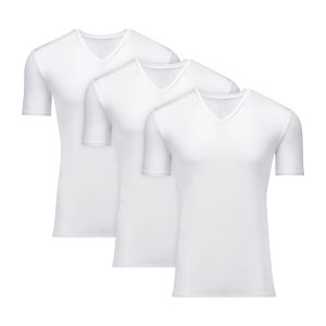 Hanes Moves Ultimate Men's Breathable V-neck T-Shirt, X-Temp, White, 3-Pack