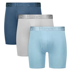 Hanes Originals Ultimate Men's SuperSoft Boxer Brief Underwear, Total Support Pouch, Assorted, 3-Pack