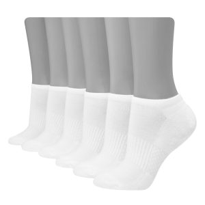 Hanes Women's Performance No Show Socks, Cushioned, 6-Pairs